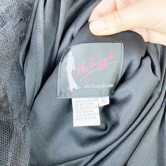 Mac Duggal Floral Cold Shoulder Fit-&-Flare Dress - Picture 9 of 11